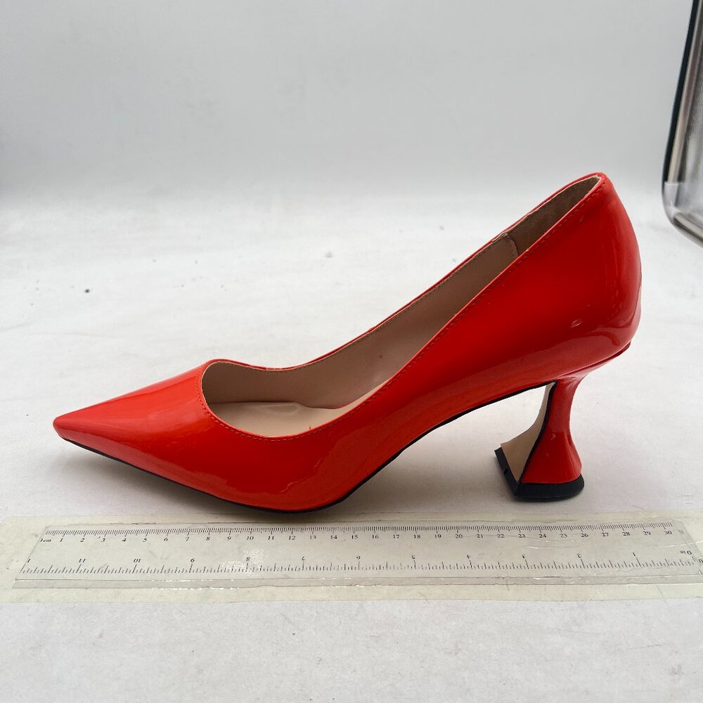YDN Orange Pointed Toe Slip on Pumps Special High Heel Shoe for Party Prom